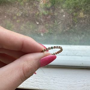 14k Yellow Gold Rainbow Stacking Ring